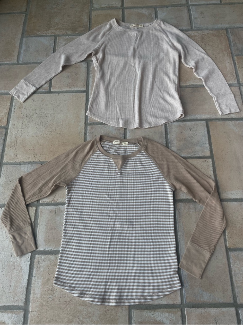 2 for 1 Faded Glory Neutral Long Sleeve Tops Bundle
